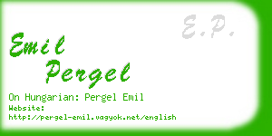 emil pergel business card